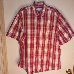 Carhartt Short Sleeve Button Down Shirt Red Yellow White Blue Check Men's 2XL